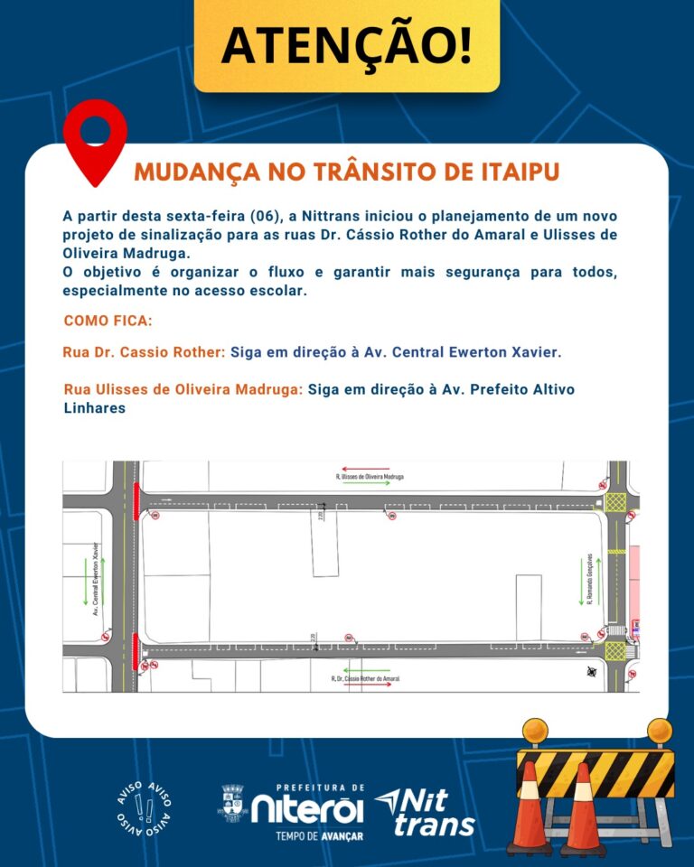 Nittrans realiza alteração viária em Itaipu nittrans-realiza-alteracao-viaria-em-itaipu